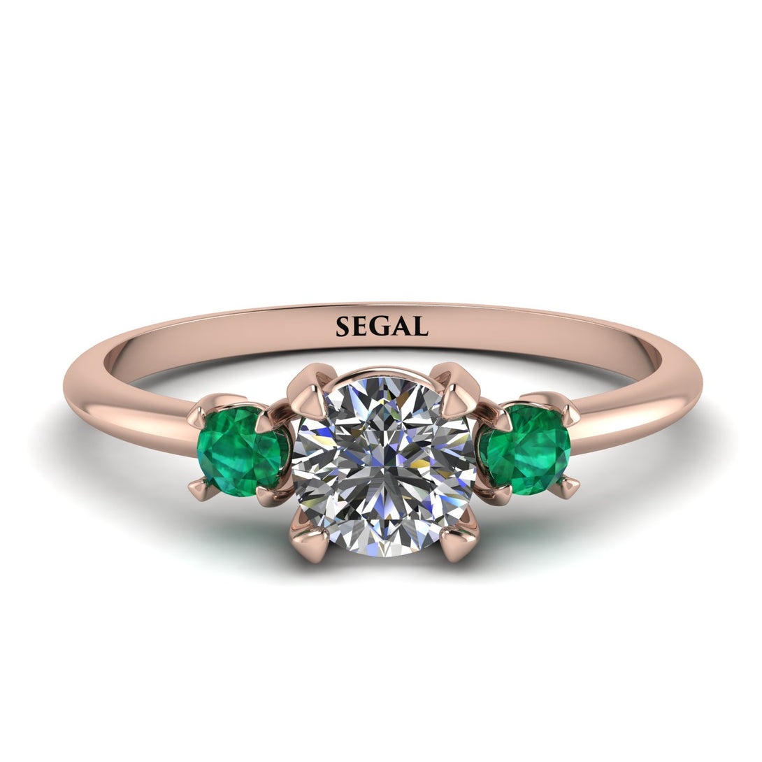 Classic Three Stone Diamond Engagement Ring - Valentina No. 17