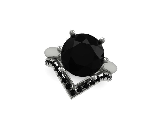 5ct Black Diamond Engagement Ring - June No. 390
