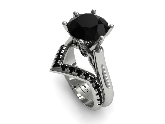 5ct Black Diamond Engagement Ring - June No. 390