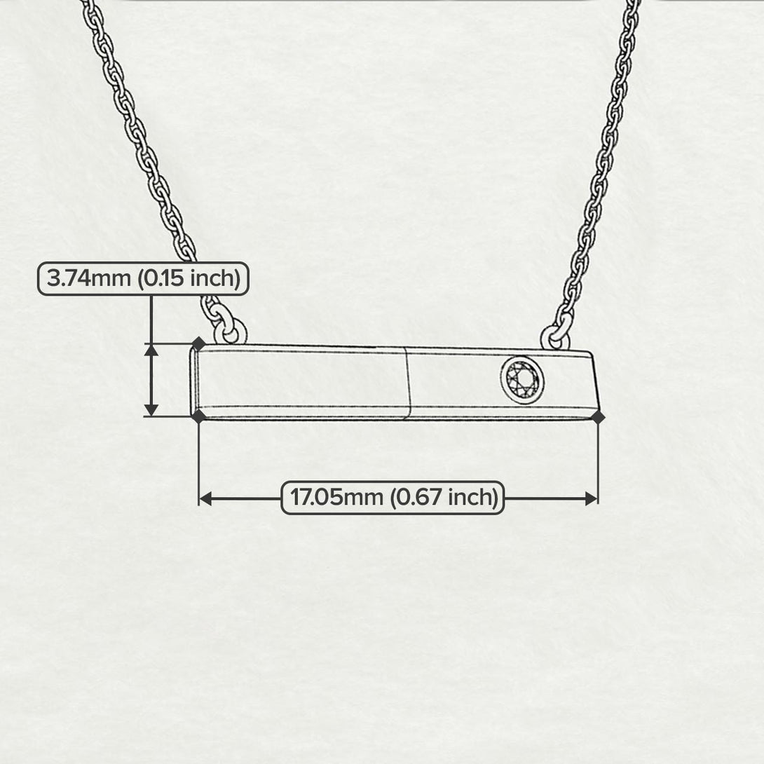 Black Diamond Gold Necklace Bar - Crystal No. 8