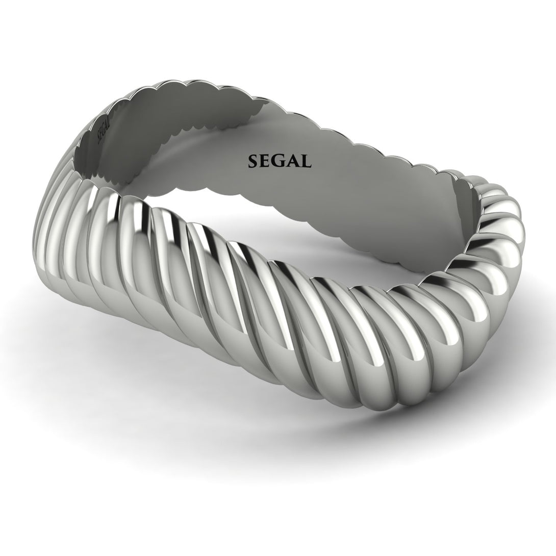 Curved Twist Men's Wedding Band