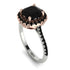 Two Tones Gorgeous Cushion Cut Black Diamond Pave Engagement Ring With Hidden Stone - Kira No. 81