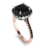 Two Tones Gorgeous Cushion Cut Black Diamond Pave Engagement Ring With Hidden Stone - Kira No. 81