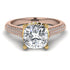 Two Tones Luxury Pave Cushion Cut Diamond Engagement Ring With Hidden Stone - Esmeralda No. 76