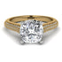 Two Tones Luxury Pave Cushion Cut Diamond Engagement Ring With Hidden Stone - Esmeralda No. 77