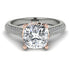 Two Tones Luxury Pave Cushion Cut Diamond Engagement Ring With Hidden Stone - Esmeralda No. 78