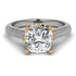 Two Tones Luxury Pave Cushion Cut Diamond Engagement Ring With Hidden Stone - Esmeralda No. 77