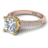 Two Tones Luxury Pave Cushion Cut Diamond Engagement Ring With Hidden Stone - Esmeralda No. 76