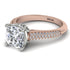 Two Tones Luxury Pave Cushion Cut Diamond Engagement Ring With Hidden Stone - Esmeralda No. 78