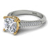 Two Tones Luxury Pave Cushion Cut Diamond Engagement Ring With Hidden Stone - Esmeralda No. 77