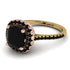 Two Tones Gorgeous Cushion Cut Black Diamond Pave Engagement Ring With Hidden Stone - Kira No. 79