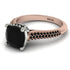Two Tones Luxury Pave Cushion Cut Black Diamond Engagement Ring With Hidden Stone - Esmeralda No. 81
