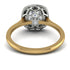 Two Tones Gorgeous Cushion Cut Diamond Pave Engagement Ring With Hidden Stone - Kira No. 77