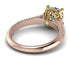 Two Tones Luxury Pave Cushion Cut Diamond Engagement Ring With Hidden Stone - Esmeralda No. 76