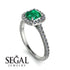 Cushion Emerald Halo Engagement Ring - Jade No. 6