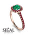 Cushion Emerald Halo Engagement Ring - Jade No. 50