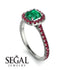 Cushion Emerald Halo Engagement Ring - Jade No. 51