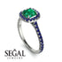 Cushion Emerald Halo Engagement Ring - Jade No. 66