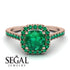 Cushion Emerald Halo Engagement Ring - Jade No. 20