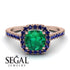 Cushion Emerald Halo Engagement Ring - Jade No. 65