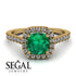 Cushion Emerald Halo Engagement Ring - Jade No. 4