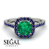 Cushion Emerald Halo Engagement Ring - Jade No. 66 image 3