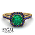 Cushion Emerald Halo Engagement Ring - Jade No. 64