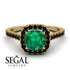Cushion Emerald Halo Engagement Ring - Jade No. 34 image 3