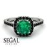 Cushion Emerald Halo Engagement Ring - Jade No. 36 image 3
