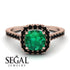 Cushion Emerald Halo Engagement Ring - Jade No. 35