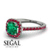 Cushion Emerald Halo Engagement Ring - Jade No. 51 image 10