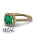 Cushion Emerald Halo Engagement Ring - Jade No. 4