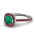 Cushion Emerald Halo Engagement Ring - Jade No. 51 image 1