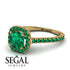 Cushion Emerald Halo Engagement Ring - Jade No. 19