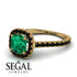 Cushion Emerald Halo Engagement Ring - Jade No. 34