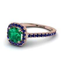 Cushion Emerald Halo Engagement Ring - Jade No. 65 image 1