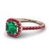 Cushion Emerald Halo Engagement Ring - Jade No. 50 image 1