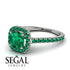Cushion Emerald Halo Engagement Ring - Jade No. 21 image 10