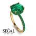 Cushion Hidden Diamond Emerald Ring - Nova No. 19