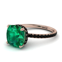 Cushion Hidden Diamond Emerald Ring - Nova No. 35 image 1