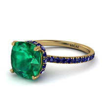 Cushion Hidden Diamond Emerald Ring - Nova No. 64 image 1