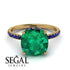 Cushion Hidden Diamond Emerald Ring - Nova No. 64 image 2