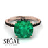 Cushion Hidden Diamond Emerald Ring - Nova No. 35