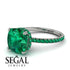 Cushion Hidden Diamond Emerald Ring - Nova No. 21 image 10