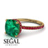 Cushion Hidden Diamond Emerald Ring - Nova No. 49