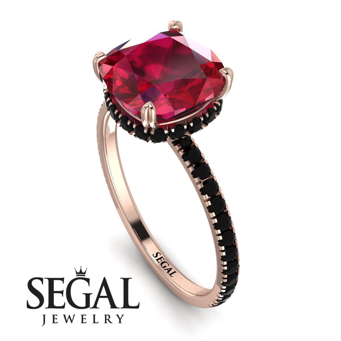 Cushion Hidden Diamond Ruby Ring - Nova No. 41