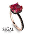 Cushion Hidden Diamond Ruby Ring - Nova No. 41