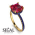 Cushion Hidden Diamond Ruby Ring - Nova No. 70