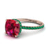 Cushion Hidden Diamond Ruby Ring - Nova No. 26