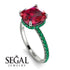 Cushion Hidden Diamond Ruby Ring - Nova No. 27 image 3